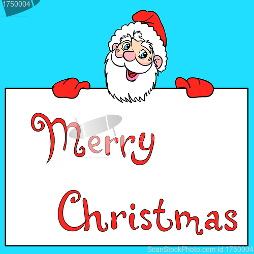 Image of Happy Santa Claus over white blank