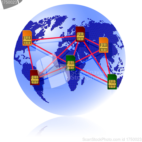 Image of Globe Sim card connecting continents.