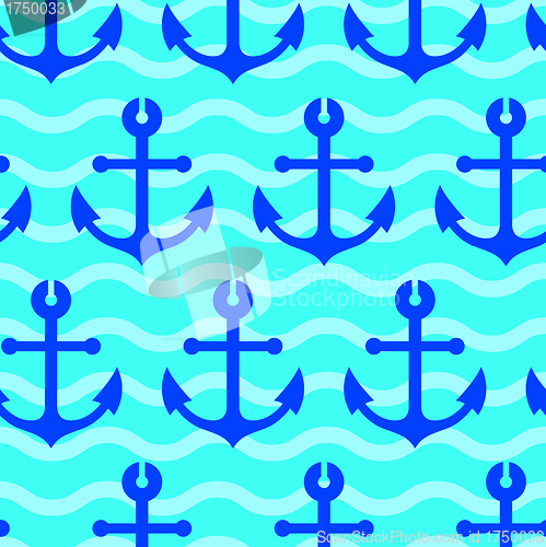 Image of seamless wallpaper with sea anchors