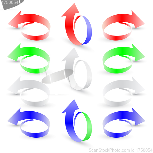 Image of Origami set arrow paper,  vector illustration.