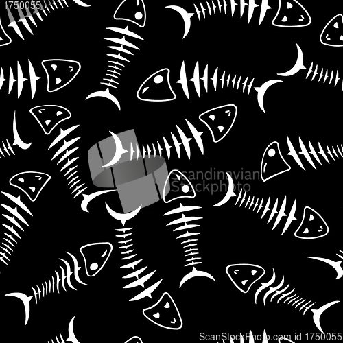 Image of Seamless wallpaper skeleton fish 