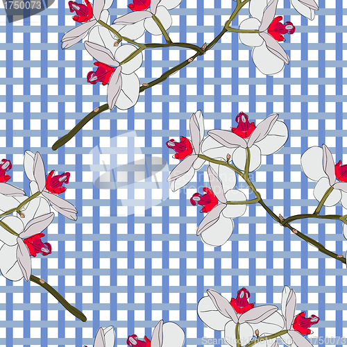 Image of Orchid flowers. Seamless wallpaper.