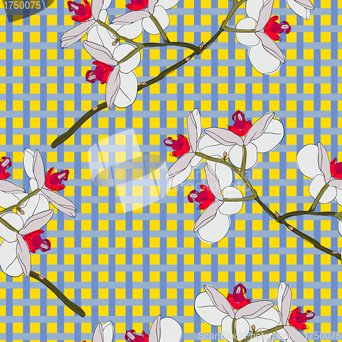 Image of Orchid flowers. Seamless wallpaper.