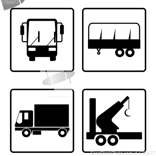 Image of collection of transport icons