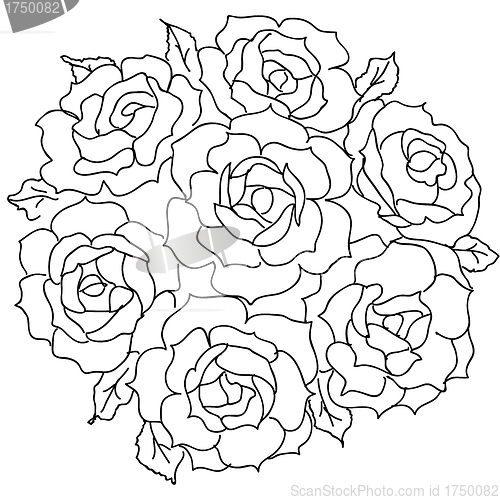 Image of Large bouquet of roses. vector