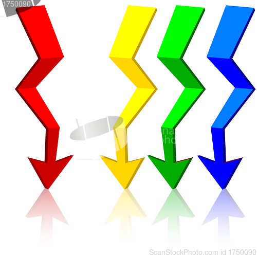 Image of Origami arrow,  vector illustration.