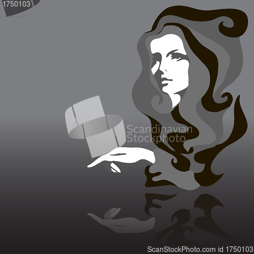 Image of Fashion model. Vector illustration. Woman's face