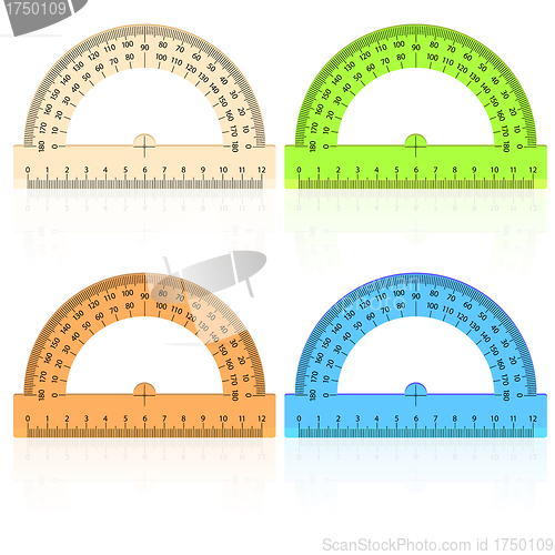 Image of protractor ruler on a white background.