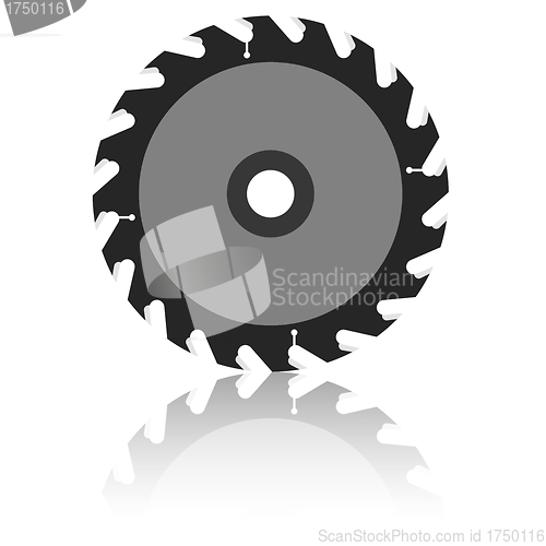 Image of Circular saw blade on a white background. 
