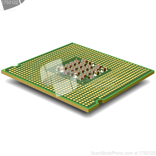 Image of Computer micro processor. Vector.