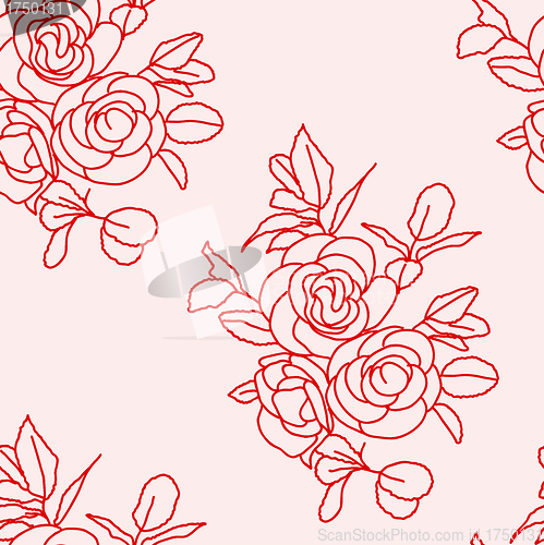 Image of Seamless  background with roses. 