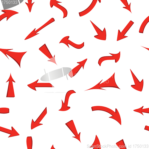 Image of Vector set of red arrows, seamless wallpaper.