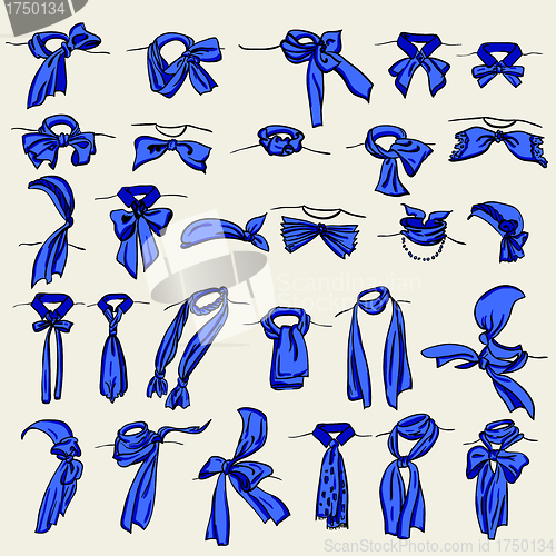 Image of set of different neckerchiefs