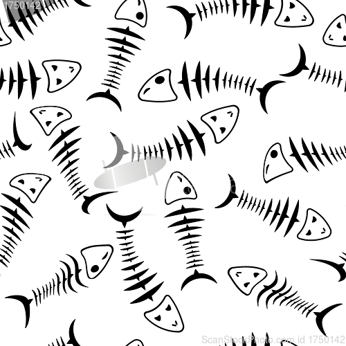 Image of Seamless wallpaper skeleton fish