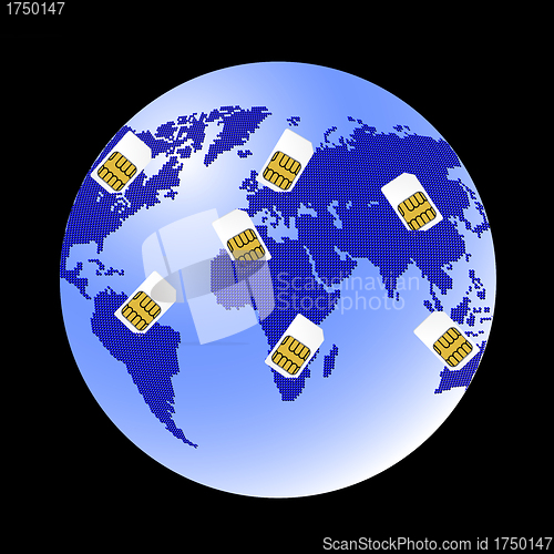 Image of Globe Sim card connecting continents.