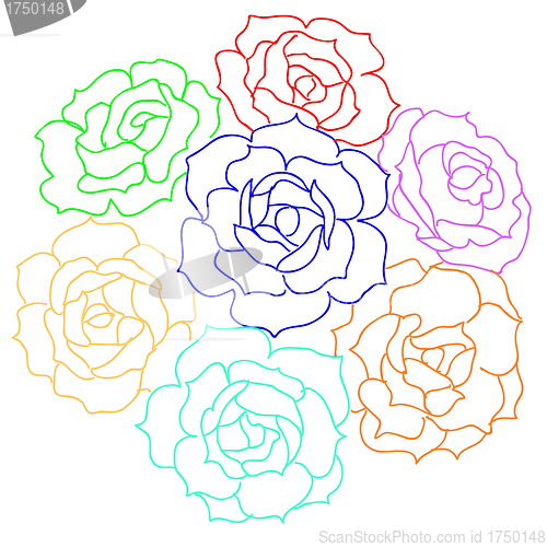 Image of Large bouquet of roses. vector