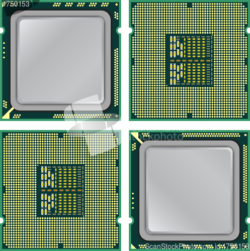 Image of Modern computer processor on a white background.