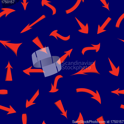 Image of Vector set of red arrows, seamless wallpaper.