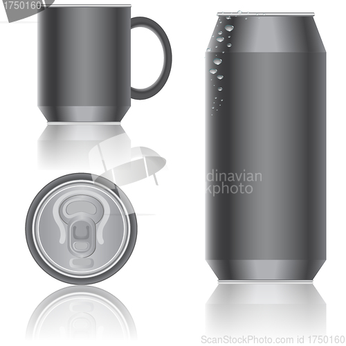 Image of Aluminum packaging for beverages. Vector.