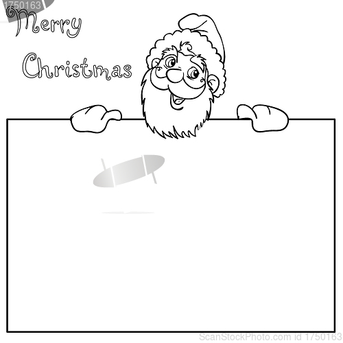 Image of Happy Santa Claus over white blank