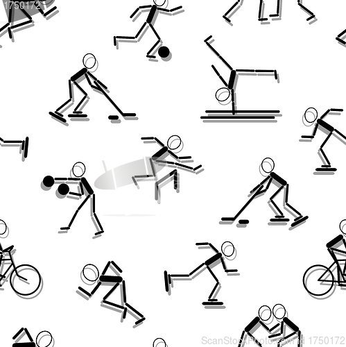 Image of sport icons. Seamless wallpaper.