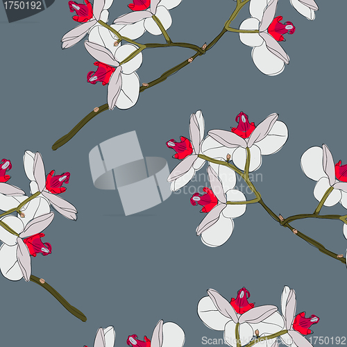Image of Orchid flowers. Seamless wallpaper.
