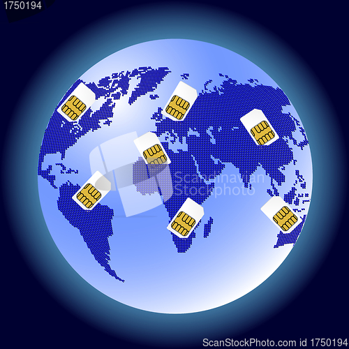 Image of Globe Sim card connecting continents.