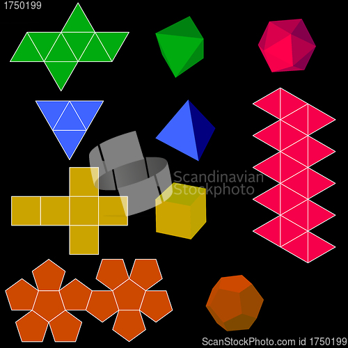 Image of colorfull 3d vector geometric shapes