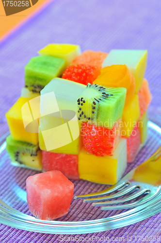 Image of cube fruits salad