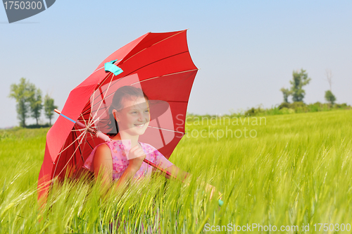 Image of teenage girl with umbrella