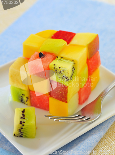 Image of cube fruits salad