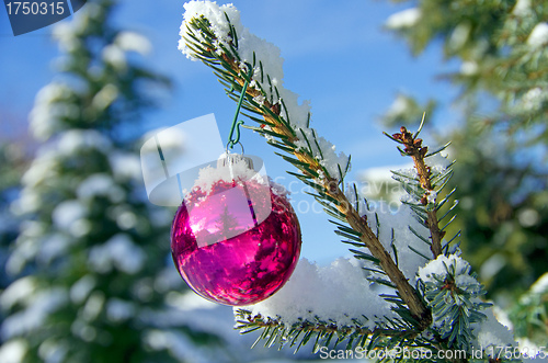 Image of christmas ball snow