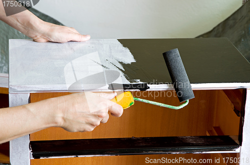 Image of painter with paint roller