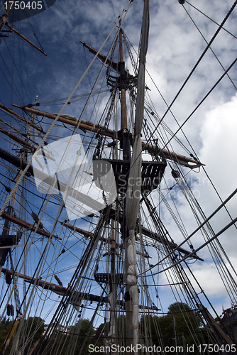 Image of Silhouette of TallShip Rigging