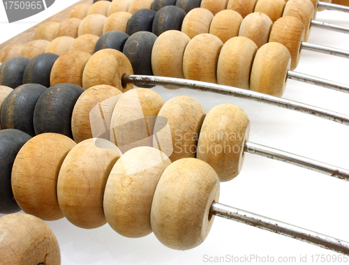 Image of old wooden abacus close up