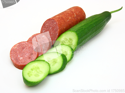 Image of Fresh sausage and cucumber 