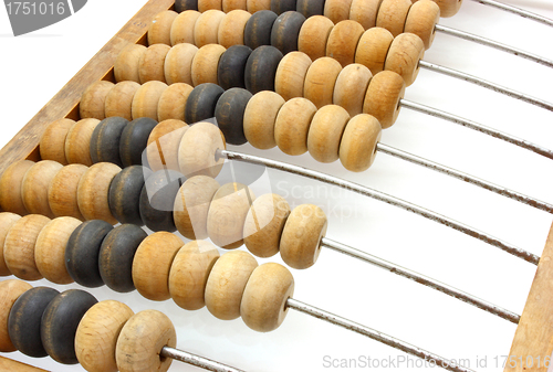 Image of old wooden abacus close up