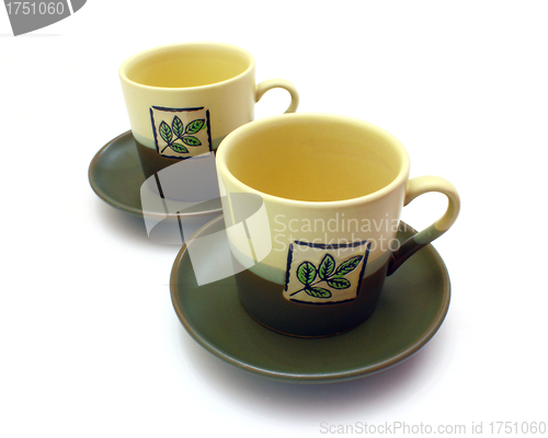 Image of Ceramic cup on a saucer