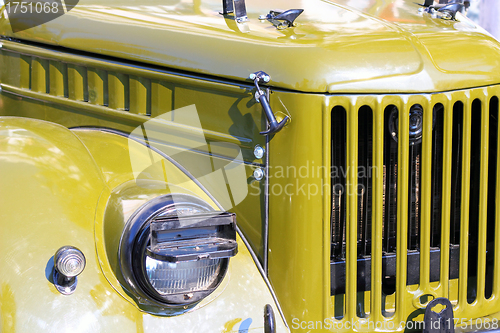 Image of green retro car headlight