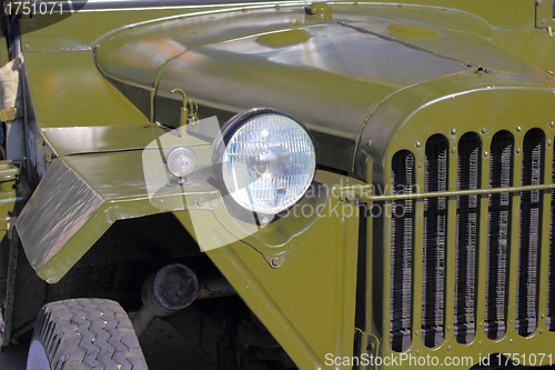 Image of green retro car headlight