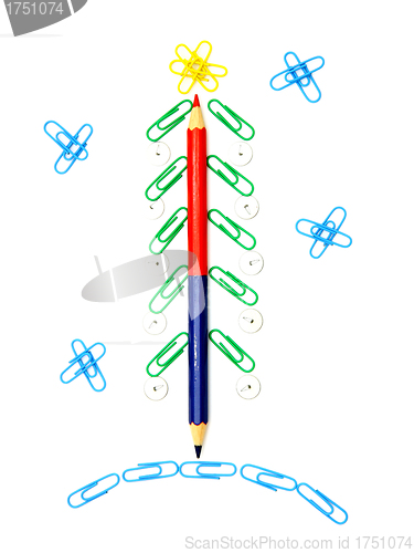 Image of Paper clip Christmas tree