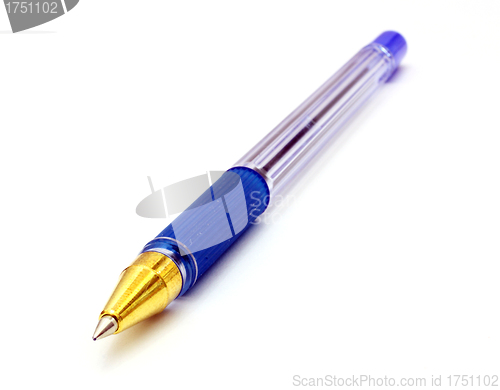 Image of The dark blue ball pen 