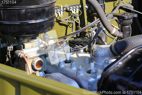 Image of engine an old car