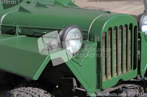 Image of green retro car headlight