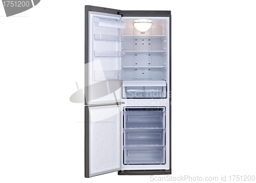 Image of empty white refrigerator