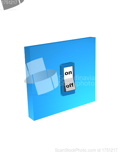 Image of Blue light switch in "ON" position