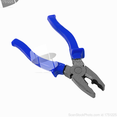 Image of pliers with blue handles