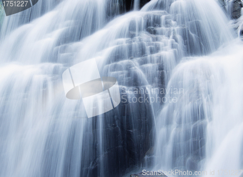 Image of falling water in the mountains