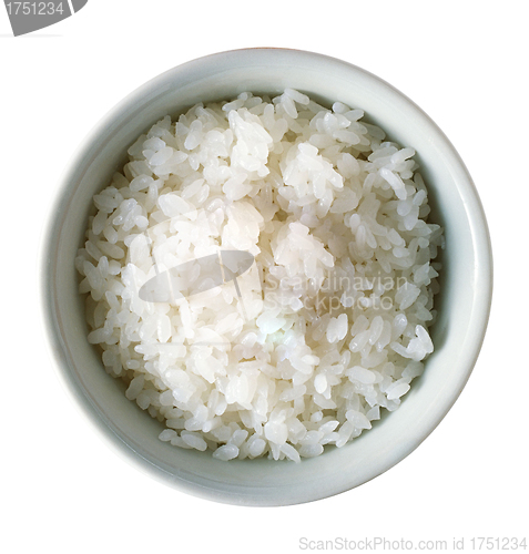 Image of Bowl of Rice on Isolated Background