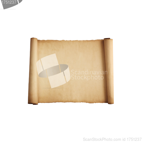 Image of old paper sheet isolated on white